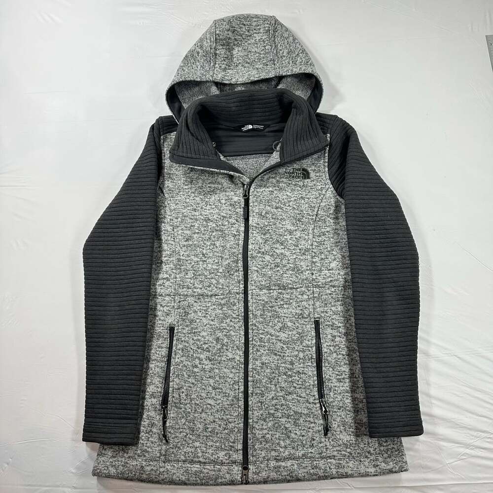 The North Face Women's Gray Full Zip Fleece Hooded Jacket Size S